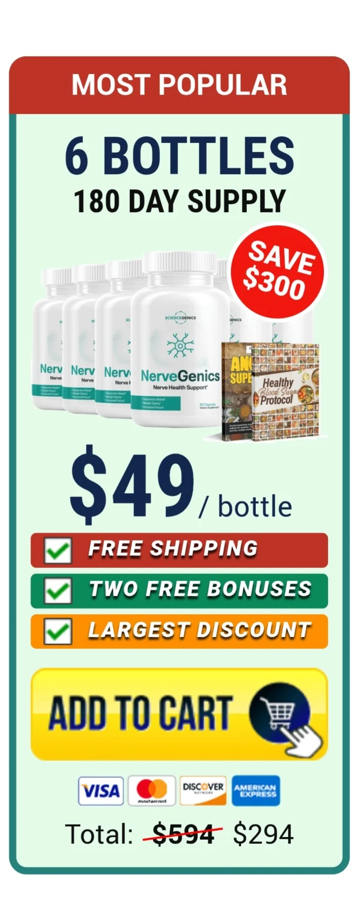NerveGenics™ 6 bottles pricing